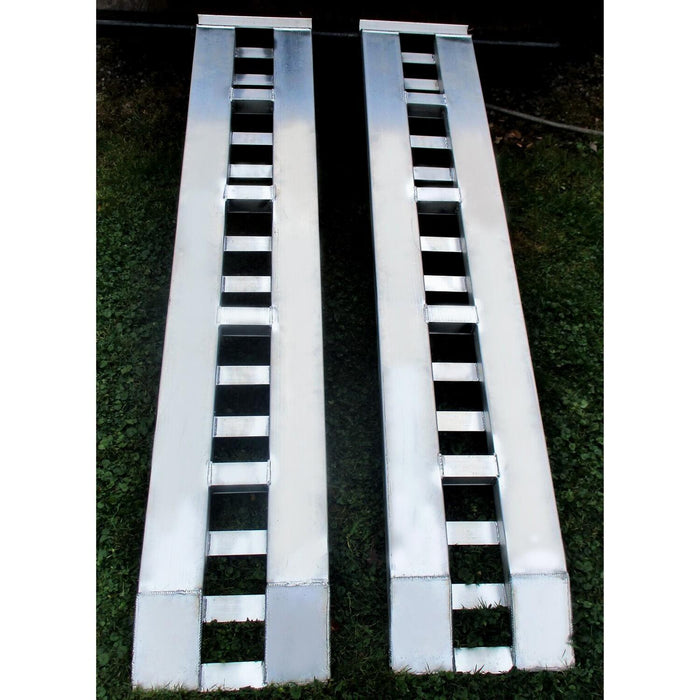 DURAFORCE 80"×15" Aluminum Ramps 2 Pcs 6000Lbs Car Trailer Truck Hook End Knife 1 Pair