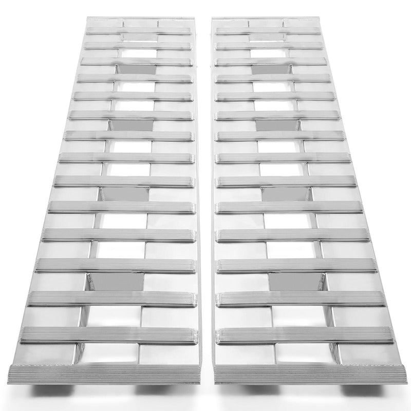 DURAFORCE 80"×15" Aluminum Ramps 2 Pcs 6000Lbs Car Trailer Truck Hook End Knife 1 Pair
