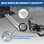 DURAFORCE 80"×15" Aluminum Ramps 2 Pcs 6000Lbs Car Trailer Truck Hook End Knife 1 Pair