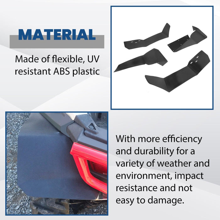 DURAFORCE 4x Extended Fender Flares Mud Flap For Polaris RZR S 900/4 900 /S 1000 2015-2020