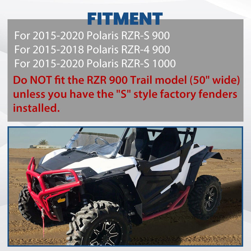 DURAFORCE 4x Extended Fender Flares Mud Flap For Polaris RZR S 900/4 900 /S 1000 2015-2020