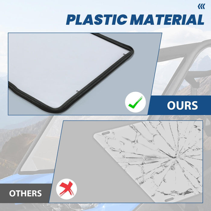 DURAFORCE Clear Front Full Windshield For 2016-2023 Can-Am Defender HD5 HD7 HD8 HD9 HD10