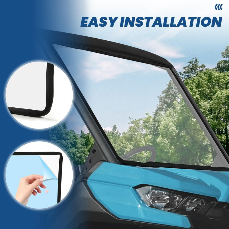 DURAFORCE Clear Front Full Windshield For 2016-2023 Can-Am Defender HD5 HD7 HD8 HD9 HD10