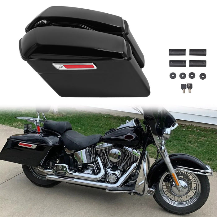 DURAFORCE Vivid Black Hard Saddlebag Bags For Harley Davidson Road Street Glide 1994-2013