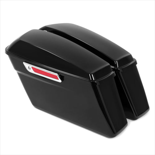 DURAFORCE Vivid Black Hard Saddlebag Bags For Harley Davidson Road Street Glide 1994-2013