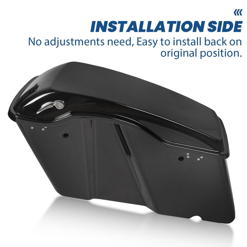DURAFORCE Vivid Black Hard Saddlebag Bags For Harley Davidson Road Street Glide 1994-2013