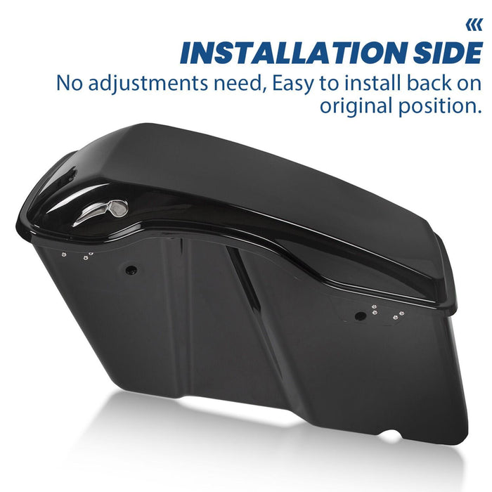 DURAFORCE Vivid Black Hard Saddlebag Bags For Harley Davidson Road Street Glide 1994-2013