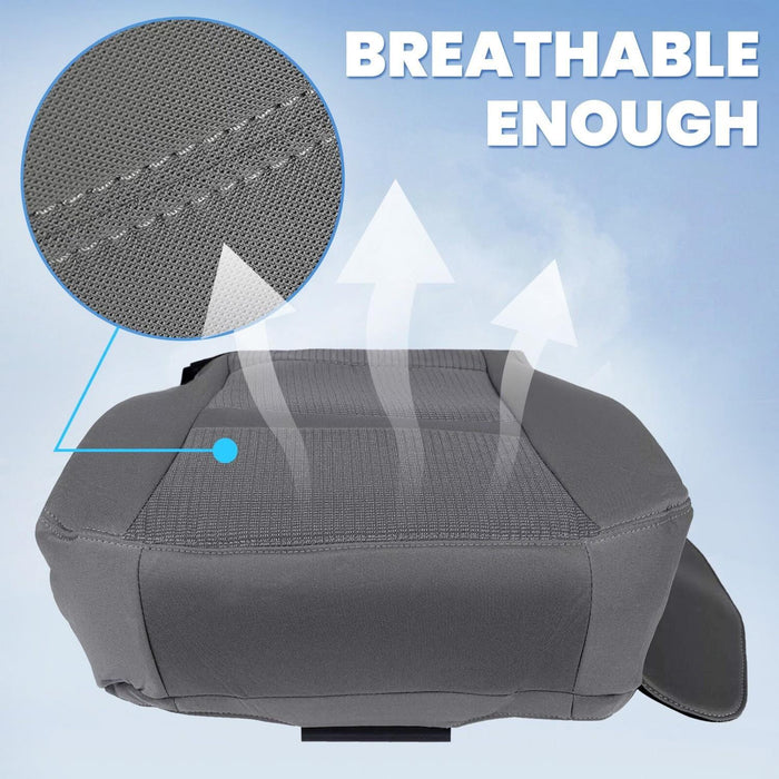 DURAFORCE For Dodge Ram 1500 06 07 08 09 10 Gray Front Driver Bottom Side Seat Cover Cloth