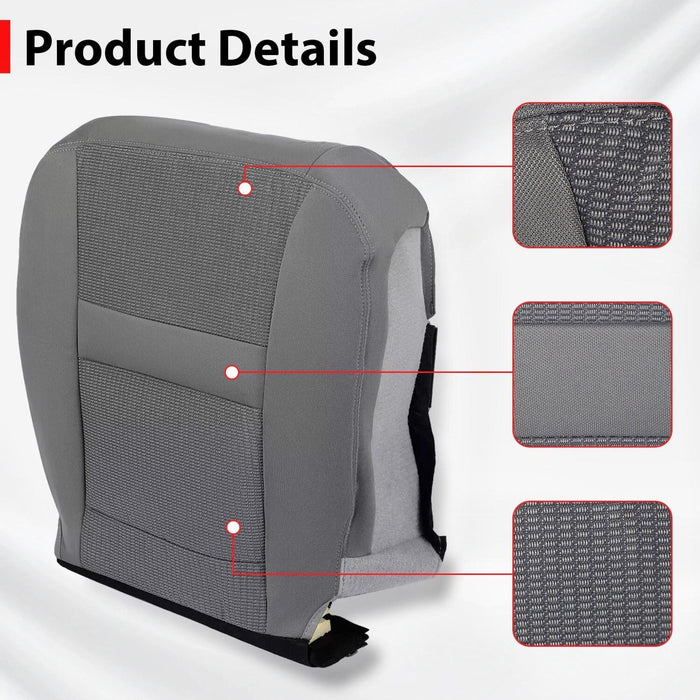 DURAFORCE For Dodge Ram 1500 06 07 08 09 10 Gray Front Driver Bottom Side Seat Cover Cloth