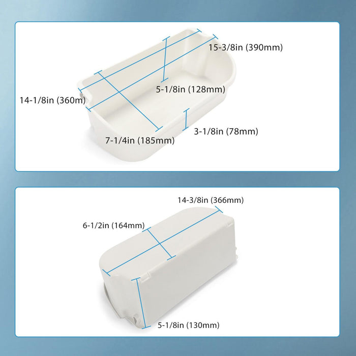 DURAFORCE (2 pack) White Gallon Door Bin For Frigidaire Refrigerator AP2116036 # 240356401