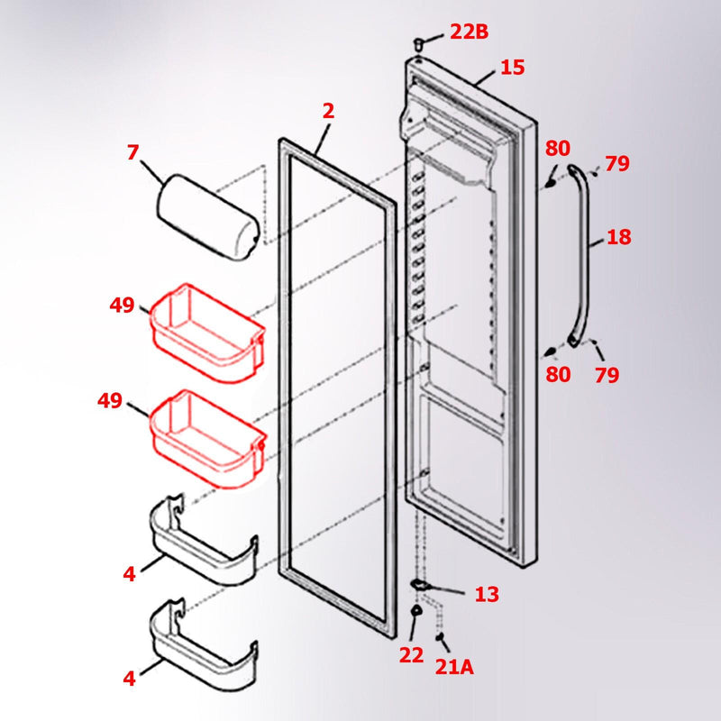 DURAFORCE (2 pack) White Gallon Door Bin For Frigidaire Refrigerator AP2116036 # 240356401