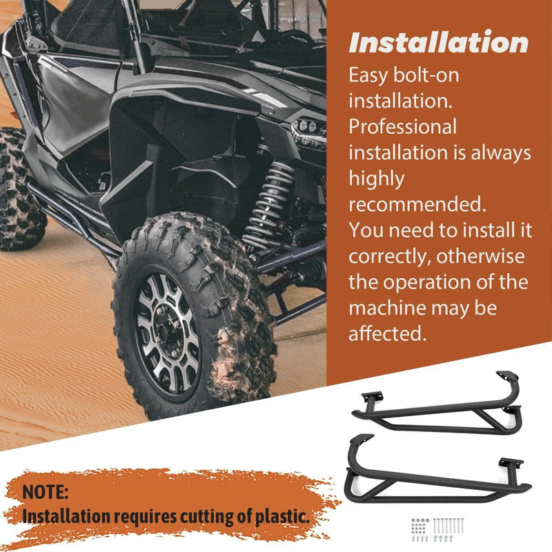 DURAFORCE Heavy Duty Nerf Bars Rock Sliders Steel For 2019-2024 Honda Talon 1000X / 1000R