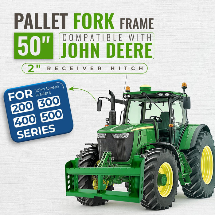 DURAFORCE Pallet Fork Frame Attachments 50" Fits John Deere 200 Skid Steer Loaders 4000lbs