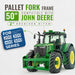 DURAFORCE Pallet Fork Frame Attachments 50" Fits John Deere 200 Skid Steer Loaders 4000lbs