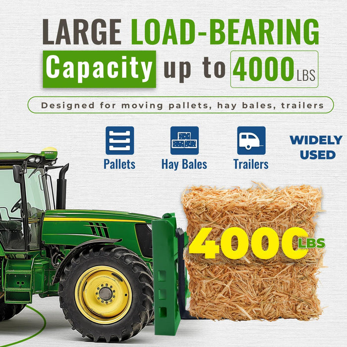 DURAFORCE Pallet Fork Frame Attachments 50" Fits John Deere 200 Skid Steer Loaders 4000lbs