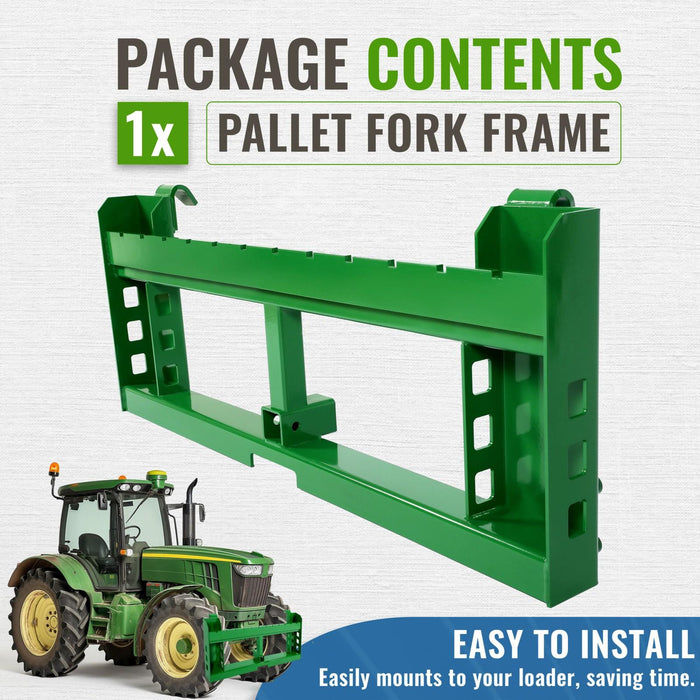 DURAFORCE Pallet Fork Frame Attachments 50" Fits John Deere 200 Skid Steer Loaders 4000lbs