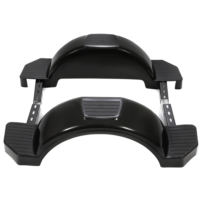 DURAFORCE Glossy Black 2 SINGLE AXLE TRAILER FENDERS FOR 13" WHEELS TIRES SKIRT BOAT PAIR