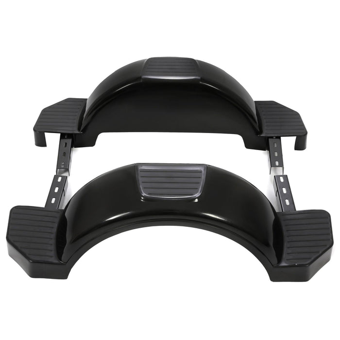 DURAFORCE Glossy Black 2 SINGLE AXLE TRAILER FENDERS FOR 13" WHEELS TIRES SKIRT BOAT PAIR