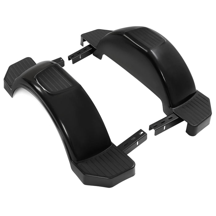 DURAFORCE Glossy Black 2 SINGLE AXLE TRAILER FENDERS FOR 13" WHEELS TIRES SKIRT BOAT PAIR