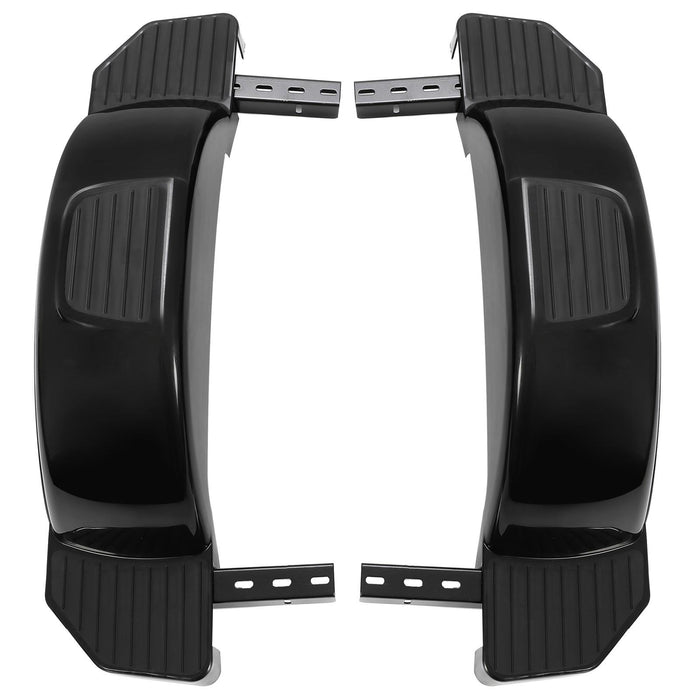 DURAFORCE Glossy Black 2 SINGLE AXLE TRAILER FENDERS FOR 13" WHEELS TIRES SKIRT BOAT PAIR