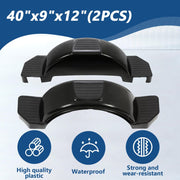 DURAFORCE Glossy Black 2 SINGLE AXLE TRAILER FENDERS FOR 13" WHEELS TIRES SKIRT BOAT PAIR