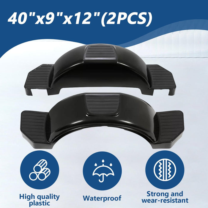 DURAFORCE Glossy Black 2 SINGLE AXLE TRAILER FENDERS FOR 13" WHEELS TIRES SKIRT BOAT PAIR