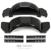 DURAFORCE Glossy Black 2 SINGLE AXLE TRAILER FENDERS FOR 13" WHEELS TIRES SKIRT BOAT PAIR
