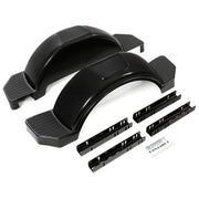 DURAFORCE Glossy Black 2 SINGLE AXLE TRAILER FENDERS FOR 13" WHEELS TIRES SKIRT BOAT PAIR