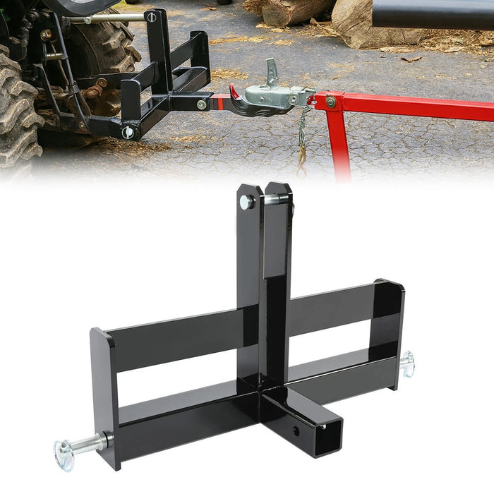 DURAFORCE 3 Point 2" Receiver Hitch Drawbar W/Suitcase Weight Bracket For CAT 1 Tractors