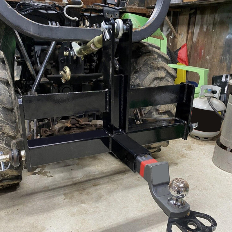 DURAFORCE 3 Point 2" Receiver Hitch Drawbar W/Suitcase Weight Bracket For CAT 1 Tractors