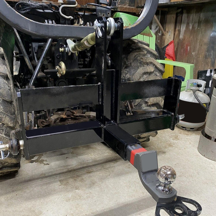 DURAFORCE 3 Point 2" Receiver Hitch Drawbar W/Suitcase Weight Bracket For CAT 1 Tractors