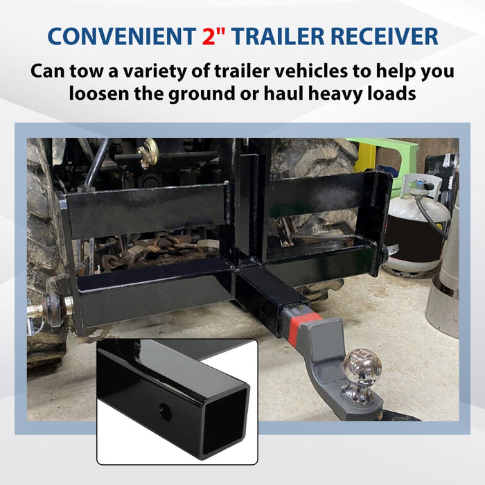 DURAFORCE 3 Point 2" Receiver Hitch Drawbar W/Suitcase Weight Bracket For CAT 1 Tractors