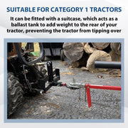 DURAFORCE 3 Point 2" Receiver Hitch Drawbar W/Suitcase Weight Bracket For CAT 1 Tractors