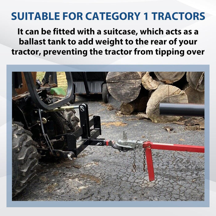 DURAFORCE 3 Point 2" Receiver Hitch Drawbar W/Suitcase Weight Bracket For CAT 1 Tractors