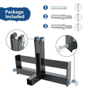 DURAFORCE 3 Point 2" Receiver Hitch Drawbar W/Suitcase Weight Bracket For CAT 1 Tractors