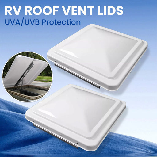DURAFORCE 2Pack 14"X14" RV Replacement Roof Vent Cover White Camper (Trailer) Vent Cover