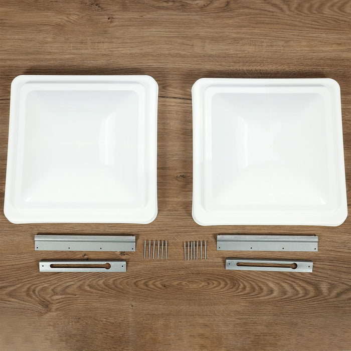 DURAFORCE 2Pack 14"X14" RV Replacement Roof Vent Cover White Camper (Trailer) Vent Cover