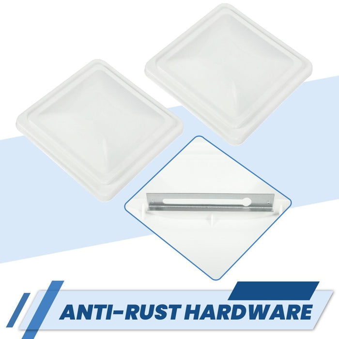 DURAFORCE 2Pack 14"X14" RV Replacement Roof Vent Cover White Camper (Trailer) Vent Cover