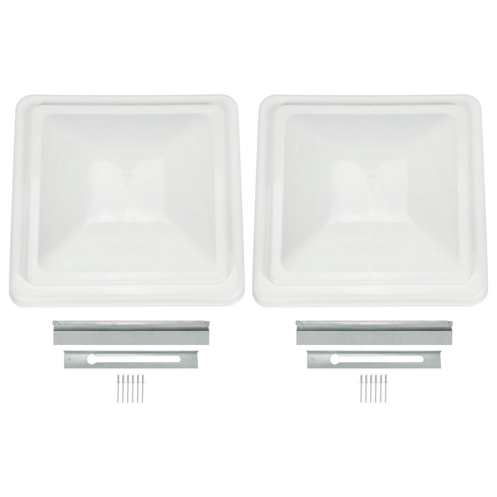 DURAFORCE 2Pack 14"X14" RV Replacement Roof Vent Cover White Camper (Trailer) Vent Cover