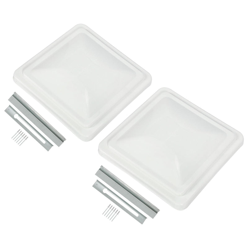 DURAFORCE 2Pack 14"X14" RV Replacement Roof Vent Cover White Camper (Trailer) Vent Cover