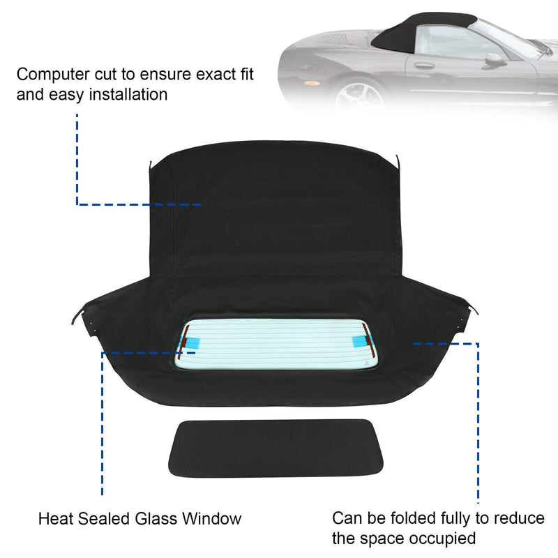 DURAFORCE Convertible Soft Top & Heated Glass window Fits For Corvette C5 1998-2004