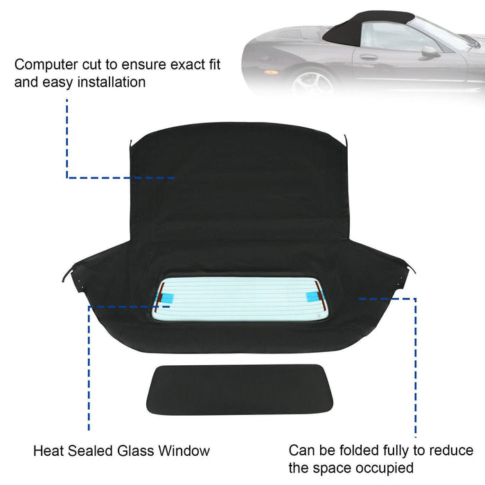 DURAFORCE Convertible Soft Top & Heated Glass window Fits For Corvette C5 1998-2004