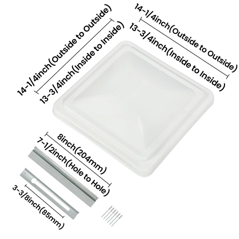 DURAFORCE 3 Pack RV Roof Vent Cover Lid White For Camper Trailer Air Ventline 14" X14"