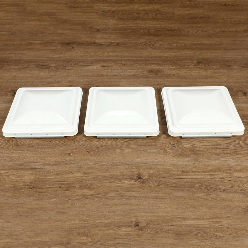 DURAFORCE 3 Pack RV Roof Vent Cover Lid White For Camper Trailer Air Ventline 14" X14"