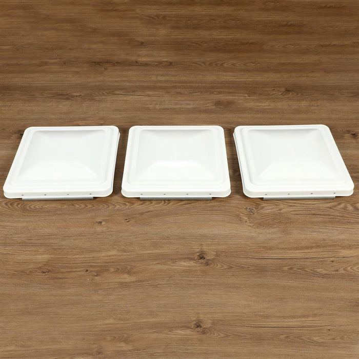 DURAFORCE 3 Pack RV Roof Vent Cover Lid White For Camper Trailer Air Ventline 14" X14"