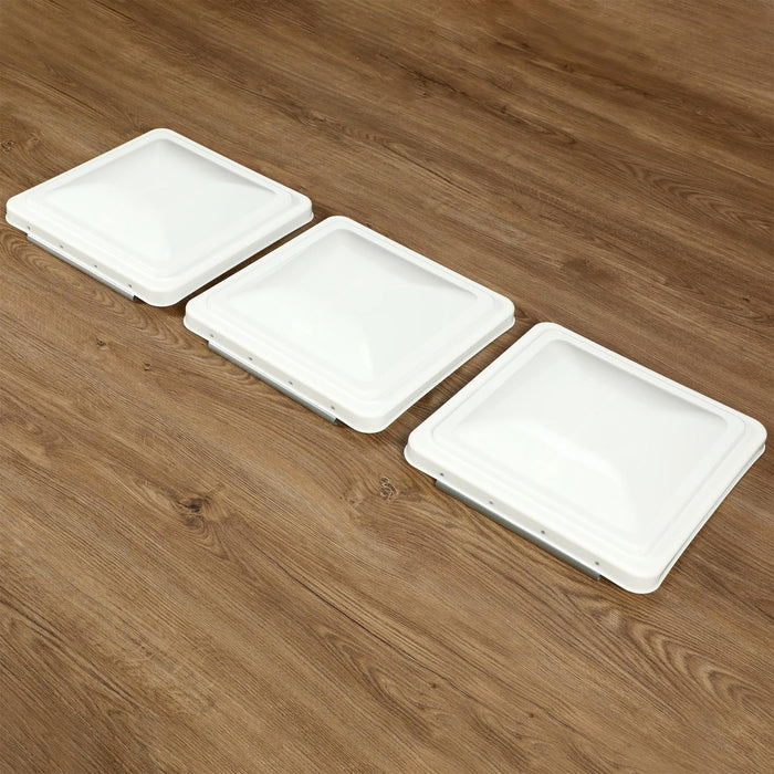 DURAFORCE 3 Pack RV Roof Vent Cover Lid White For Camper Trailer Air Ventline 14" X14"
