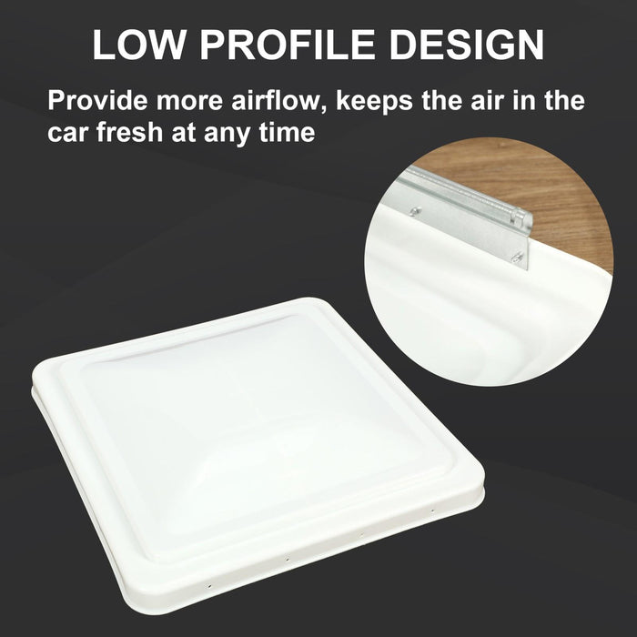 DURAFORCE 3 Pack RV Roof Vent Cover Lid White For Camper Trailer Air Ventline 14" X14"