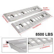 DURAFORCE 72" X 15" 8500 LBS ALUMINUM Hook Ramp CAR TRUCK TRAILER Auto Hauler Pair 6FT