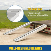 DURAFORCE 72" X 15" 8500 LBS ALUMINUM Hook Ramp CAR TRUCK TRAILER Auto Hauler Pair 6FT