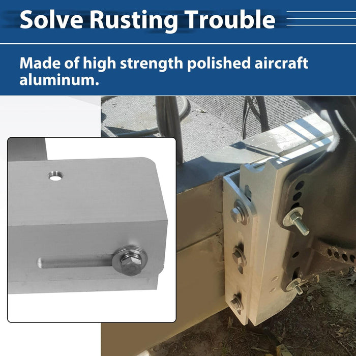 DURAFORCE Boat Adjustable 4'' Outboard Boat Aluminum Motor Jack Plate Tool Silver